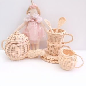 Juguetes para fiestas de té infantiles, juguete de ratán ecológico, juego imaginativo para bebés, juego de té en miniatura al precio más bajo - Product Image 2