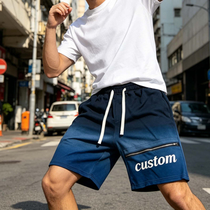 Custom Logo <b>Men's</b> Casual <b>Shorts</b> Cotton Fleece Sweat <b>shorts</b> <b>with</b> <b>Zipper</b> <b>Pockets</b> Drawstring Street wear Sports <b>Shorts</b> - Product Image 3