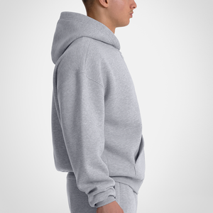 Sweat-shirts à capuche unisexes surdimensionnés à fermeture éclair intégrale, brodés sur le devant, en molleton de coton épais, style streetwear, fournisseur en gros USA - Product Image 3