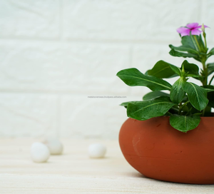 Handcrafted Round Terracotta Clay <b>Planters</b> for <b>Succulents</b> Decorative Clay Bowls for Miniature Plants and Tabletop Decor - Product Image 3