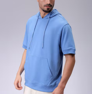 Fabricante Mayorista de Ropa de Otoño, Sudaderas con Capucha de Manga Corta para Hombre, Personalizadas con Logotipo OEM, de Alta Calidad, Estilo Urbano, Tallas Grandes - Product Image 4