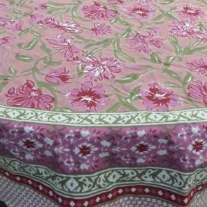 Mauve Cotton Hand Block <b>Table</b> <b>Cloth</b> Floral Printed Handmade <b>Round</b> <b>Table</b> Cover Wedding Dinning <b>Table</b> Cover Durable Eco Friendly - Product Image 4