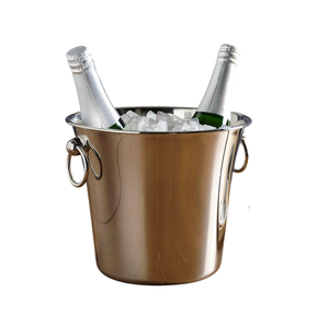 Unique Design Metal Ice <b>Bucket</b> With Ring Handle Silver Color Tabletop Champagne Ice <b>Bucket</b> Bar Ware Beer Chiller - Product Image 1