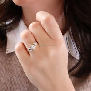 IGI/GIA Lab Grown Round Cut Diamond Vintage 14K Oro amarillo Boda/Anillo de compromiso Anillos finos unisex para aniversario perfecto - Product Image 1