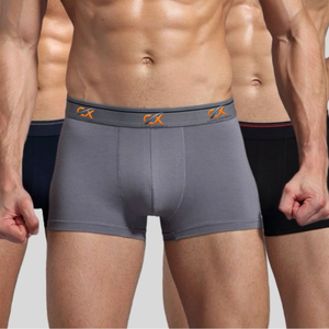 Factory Price <b>Custom</b> Logo Breathable Cotton Spandex <b>Boxer</b> Briefs|Mid-Rise Men's Underwear Bulk Manufacturer Private Label - Product Image 4