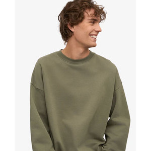 เสื้อสเวตเชิ้ตคอกลมสีเขียวมะกอกสำหรับผู้ชาย ทรงปกติ ผ้าฝ้ายเฟรนช์เทอร์รี่ สวมใส่สบายๆ สำหรับฤดูใบไม้ร่วง - Product Image 3