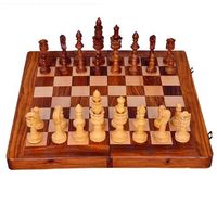 Jeu d'échecs en laiton de style antique vintage, coffret de rangement en bois de haute qualité, échiquier pliable, jeu de société professionnel