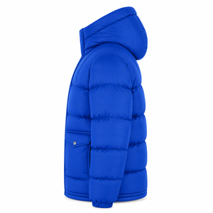 Blouson matelassé à capuche OEM en nylon premium, rembourrage synthétique chaud, fermeture à boutons-pression, vêtement d'extérieur décontracté pour l'hiver - Product Image 2