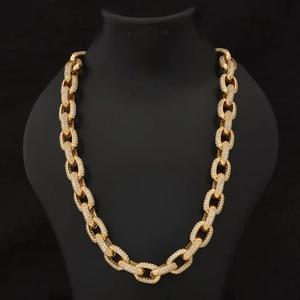 Cadena Cubana ZAWO HOUSE VVS1 con Moissanita, Chapada en Plata S925 y Oro de 18K, Estilo Hip Hop, Joyería de Moissanita Certificada - Product Image 1