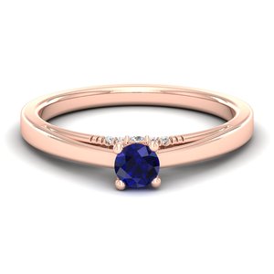 Nouvelle arrivée REYES : bague en argent sterling 925 avec moissanite certifiée GRA et saphir bleu pour femme, bague pierre de naissance - Product Image 5