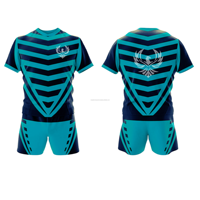 Ensemble de maillot et short d'entraînement pour l'académie de rugby junior, sublimé, avec logo personnalisé, vente en gros