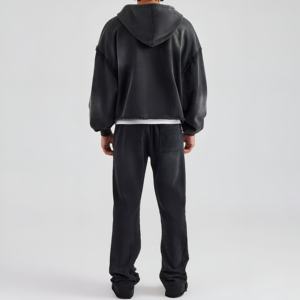 Ensemble de survêtement premium pour homme, effet délavé, en tissu respirant, pour le sport et le jogging, avec veste zippée et pantalon, grandes tailles, streetwear, OEM, tendance, très demandé - Product Image 6