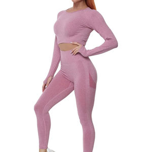 Ensembles de yoga décontractés respirants à séchage rapide pour femmes, vêtements de sport de haute qualité en Spandex/Polyester, le meilleur matériau - Product Image 1