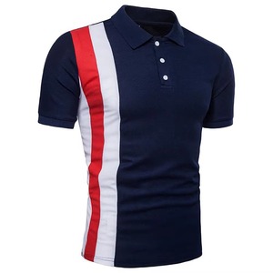 Men's Anti-Wrinkle Short Sleeve for Shirt Knitted Polyester/Nylon Casual Digital Printed Navy <b>Orange</b> White - Product Image 2