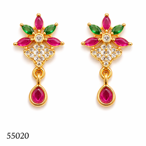 MOLL JEWELLERS Pendientes florales de coral chapados en oro de lujo para mujer, joyería para fiesta y boda 55020 - Product Image 1