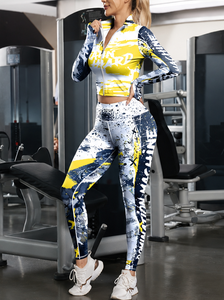 Women's Sporty Breathable Autumn Tracksuit Full Length Sublimation Print Zipper Front Long Sleeve Lightweight Spandex Polyester - Product Image 3