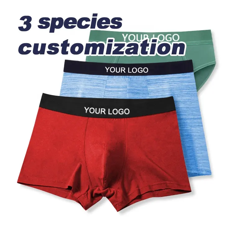 Benutzer definierte Logo Persönlichkeit Baumwolle Modal Spandex Männliche Shorts Butt Lifter Atmungsaktive Unterwäsche Männer Boxer Briefs Unterhosen Großhandel