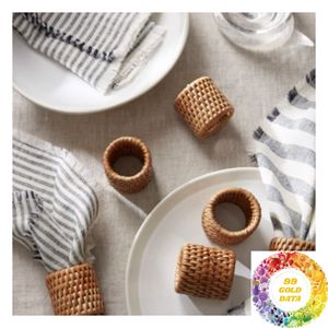 Anillo para Servilletas de Ratán Hecho a Mano, Accesorio Natural para Mesa de Comedor, para Bodas, Catering, Banquetes, Restaurantes y Eventos - Product Image 2
