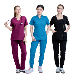 Uniformes médicos personalizados para mujer, pantalones anchos con estampado floral, conjunto de uniformes médicos cómodos para hombre, bata de laboratorio, ropa de laboratorio FMF, MOQ bajo - Product Image 2