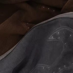 Custom 400 Gsm Men's Solid Lined Distressed Hoodie Full Rhinestone Embroidered Acid Wash Oversized Pullover Boxy Fit DTG - Product Image 6