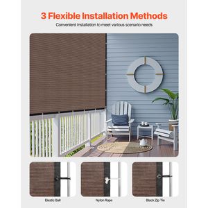 Voile d'ombrage 90% anti-UV 8 x 12 pieds pour pergola avec œillets en acier inoxydable 140 GSM, écran d'intimité, voiles et filets d'ombrage - Product Image 1