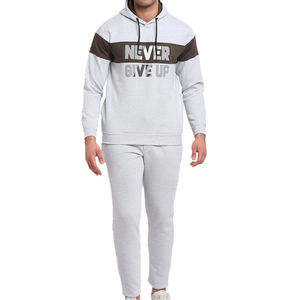 Ensemble de survêtement personnalisé pour homme, sweat-shirt à capuche gris et pantalon de jogging, vêtements de sport, tenue de fitness, ensemble d'entraînement décontracté pour homme - Product Image 4