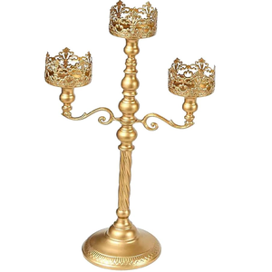 Ornate crystal-studded gold Hanukkah menorah. Elegant festive design. Available at wholesale price. - Product Image 3