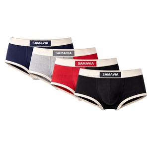 SAMAVIA Calzoncillos Boxer de Punto con Cuentas, Personalizables, Transpirables, de Tiro Medio, para Hombre, de Spandex y Algodón, con Patrón Liso, Cómodos y Elásticos - Product Image 4