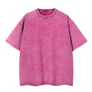 เสื้อยืดลายฟอกกรดขายส่ง เสื้อผ้าสตรีทแวร์ฮิปฮอปผู้ชาย ผ้าฝ้าย 100% รับทำโลโก้ตามสั่ง ผู้ผลิตเสื้อผ้าขายส่ง - Product Image 2