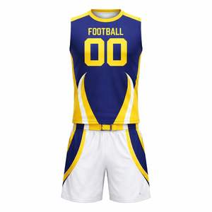 ชุดยูนิฟอร์มฟุตบอลแบบธง 7 คน OEM |   เสื้อเจอร์ซีย์แขนกุดระบายอากาศได้ดีและกางเกงขาสั้นแบบสั่งทำพิเศษ |   ชุดทีมขายส่ง - Product Image 2