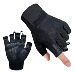 Guantes de Medio Dedo para Levantamiento de Pesas SAAR INDUSTRIES, de Cuero Original de Alta Calidad, Transpirables, Ligeros y Profesionales, con Cierre de Gancho y Bucle - Product Image 4