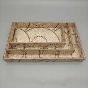 Plateau de service personnalisable en bois d'acacia massif, artisanal, écologique, non toxique et durable, avec décor Meena, pour le thé - Product Image 2