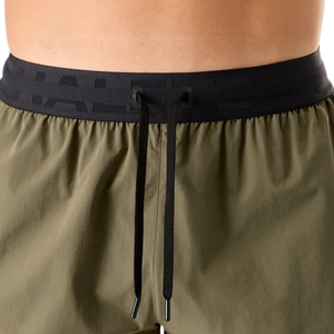 Shorts de course pour hommes, en maille unie, respirants, séchage rapide, légers, pour l'entraînement et le fitness, avec cordon de serrage, couleur olive - Product Image 6