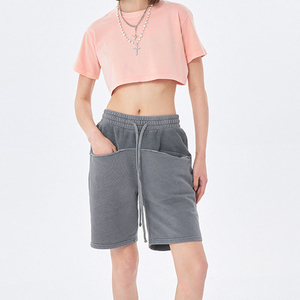 Camisetas Deportivas Personalizadas de Algodón Tejido con Estampado Frontal, Estilo Vintage Oversize, Ajuste Holgado, Color Rosa Bebé, para Gimnasio y Deporte, de Secado Rápido - Product Image 4