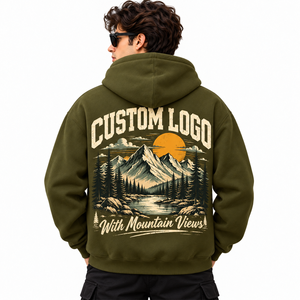 Sudadera con Capucha Azul Marino para Hombre, Manga Larga, Estilo Casual, con Bolsillo Canguro, Bordado Premium OEM - Product Image 3