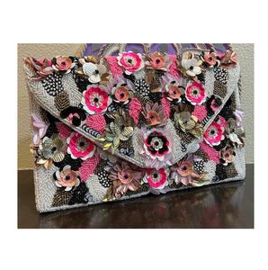 Bohème femmes perlé soirée Shopping pochette indien plage été sac à main fil motif Afghani épaule sacs de messager - Product Image 6