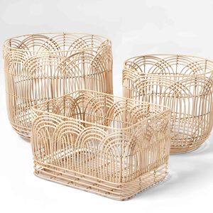 Natural rattan storage <b>baskets</b> industrial style household accessories versatile laundry <b>basket</b> - Product Image 6
