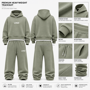 Conjunto de Sudadera con Capucha Oversize y Pantalones de Chándal Lisos Sin Logotipo, de Felpa de Algodón de Alto Gramaje, con Bolsillos Laterales y Cintura Acanalada, Venta al por Mayor, Resistente a la Intemperie - Product Image 6