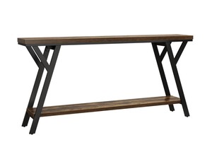 Mesa Consola Moderna de Madera con Base de Metal, Estante de Almacenamiento, Diseño Industrial, Mueble para Sala de Estar, Decoración para Entrada - Product Image 5