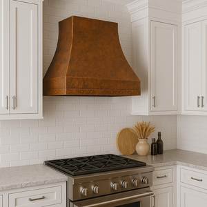 Hotte de cuisine contemporaine en cuivre de luxe, dotée d'une construction en cuivre durable et d'un design artisanal élégant - Product Image 1