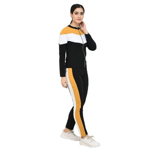 Custom Wholesale Women Colorblock Zip Up Jacket Slim Fit Sweatpants Olive Green Black Breathable Tracksuit Manufacturer - Product Image 3
