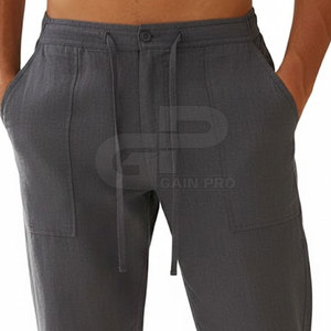 Mens Linen Summer <b>Trousers</b> Loose Fit Lightweight Comfortable Design Perfect For Travel Daily Wear And Outdoor Use - Product Image 6