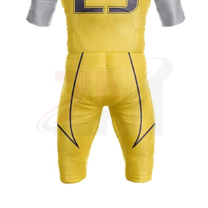 Vêtements de sport personnalisés, uniforme de football américain jaune avec numéro 25, impression par sublimation pour adultes, hommes, polyester respirant - Product Image 3