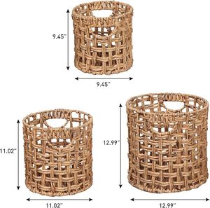 Panier à linge en jacinthe d'eau tressée naturelle avec poignées, fournisseur direct d'usine - Product Image 4
