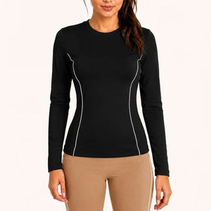 Camiseta de Compresión para Mujer, Personalizable, Elástica en Cuatro Direcciones, de Alta Elasticidad, al Por Mayor, a Bajo Precio, Ropa de Gimnasio, Manga Larga, Ajustada - Product Image 6