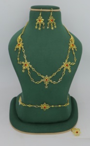 Vòng Cổ Với Bông Tai Đồ Trang Sức Set Goldplated Tinh Khiết Brass Chất Lượng Cao Uae Dubai <span class=keywords><strong>Made</strong></span> In Ấn Độ Đồ Trang Sức Thời Trang Vòng Cổ - Product Image 4