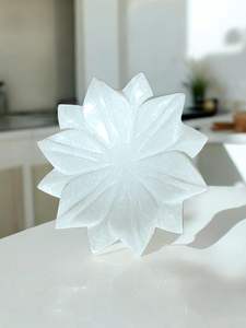 White Marble Lotus Bowl Decorative Scallop Marble Plate for Table Fruit Bowl <b>Ring</b> <b>Dish</b> Jewelry Holder Floral Vintage Marble - Product Image 6