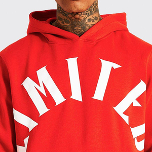 Ensemble de survêtement pour homme en coton épais respirant à capuche et manches longues, édition limitée hiver rouge, avec imprimé frontal - Product Image 6