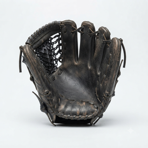 Gant de baseball en cuir de qualité supérieure pour l'entraînement sportif, modèle H-Web, pour droitier, doigts entièrement couverts, avec fermeture auto-agrippante pour l'extérieur. - Product Image 1