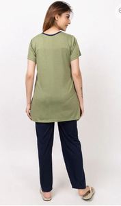 High Quality Plus Size Women's Summer Cotton <b>Pajama</b> <b>Suit</b> Quick Dry Elastic Waist Comfortable Sleepwear for All Sizes Best Price - Product Image 3